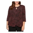 thumbnail image 1 of ALEX EVENINGS Womens Red Glitter Printed Jacket Plus Size: 3X, 1 of 4