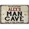 thumbnail image 1 of ALEX'S Man Cave Sign Rustic Garage Decor Gift 12x18 Metal 112180035159, 1 of 1