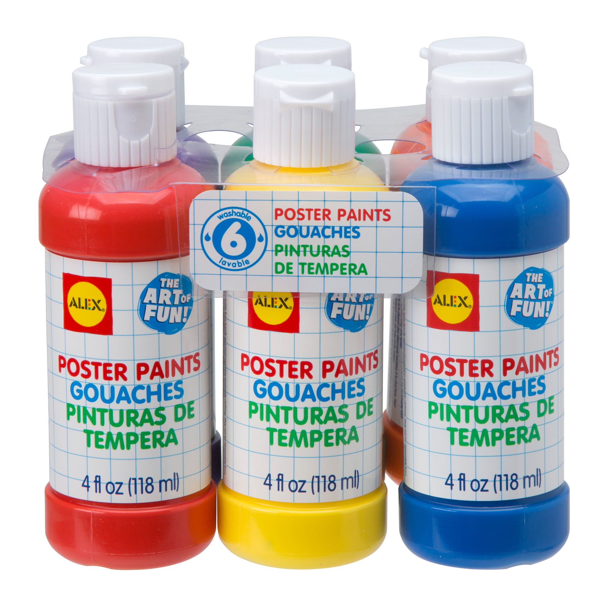 6 x Poster Paint Non Toxic 120ml Tubes Children's Ready Mixed Bottle Art &  Craft