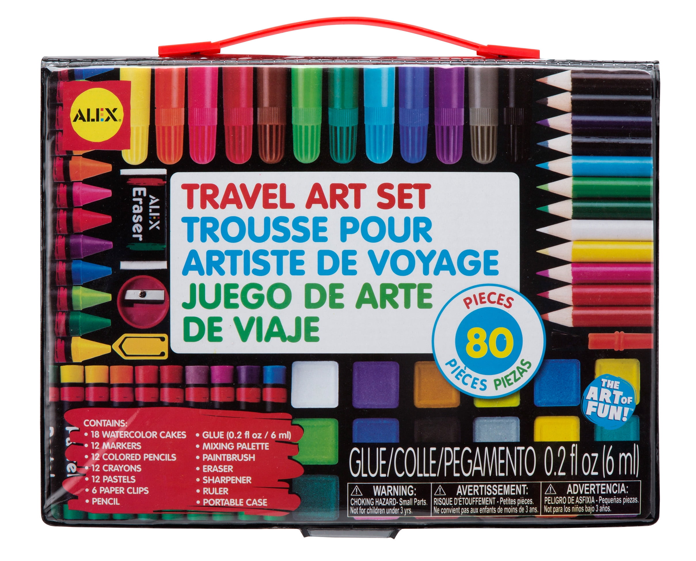 Personalized 80-piece Deluxe Art Set W/wood Carrying Case Arts & Crafts  Engraved Designs for Kids Choose From 8 Designs 