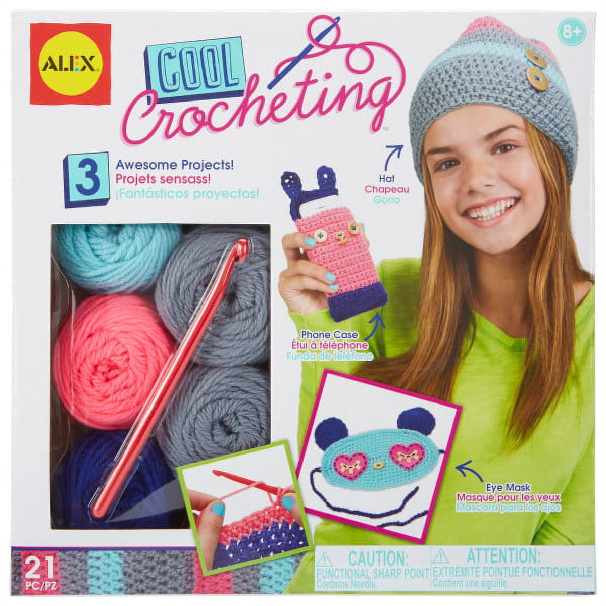 Granny Squares Crochet Kit for Kids - ALEX - Kids Craft Kits at Weekend Kits