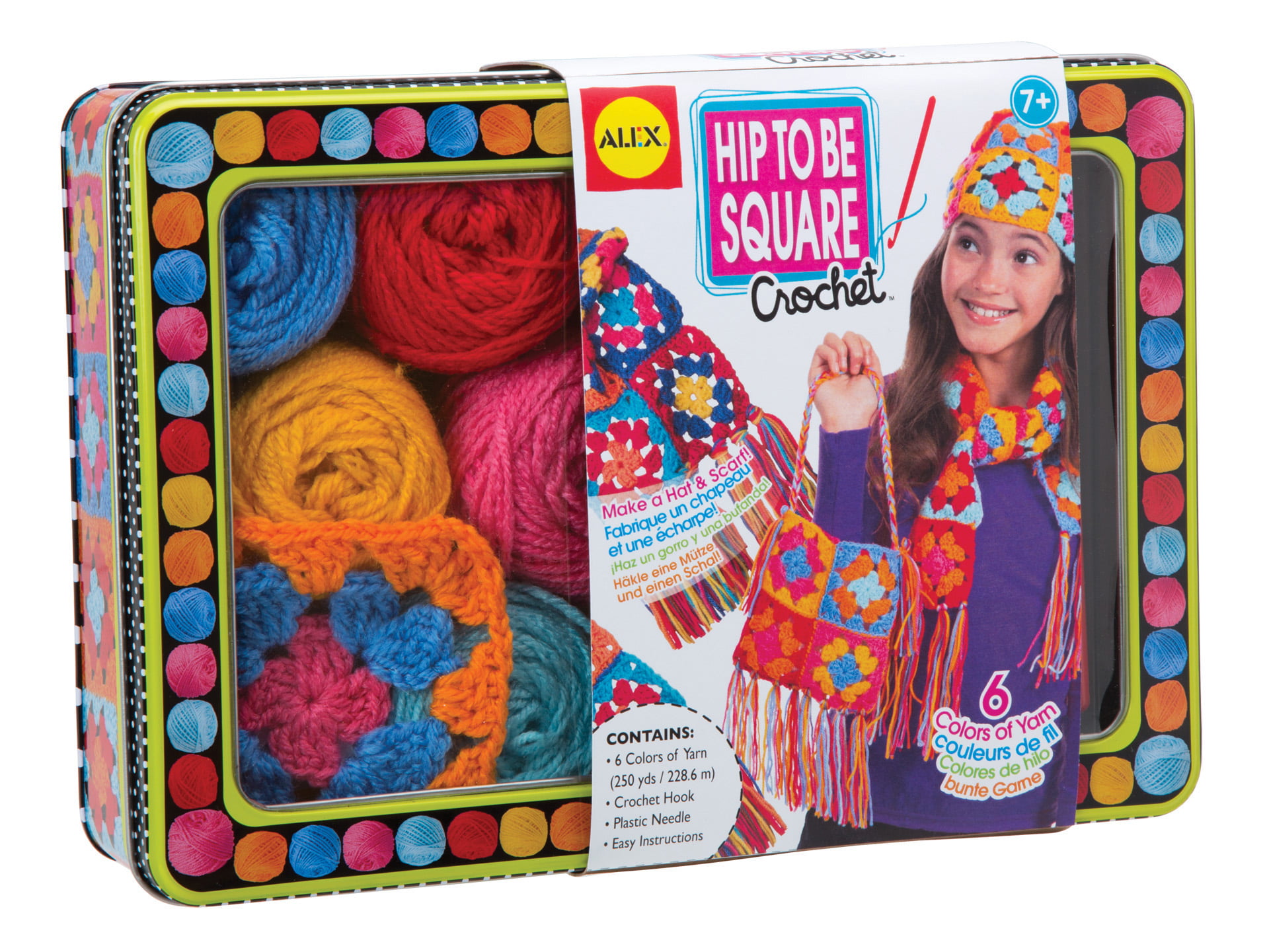 Granny Squares Crochet Kit for Kids - ALEX - Kids Craft Kits at Weekend Kits