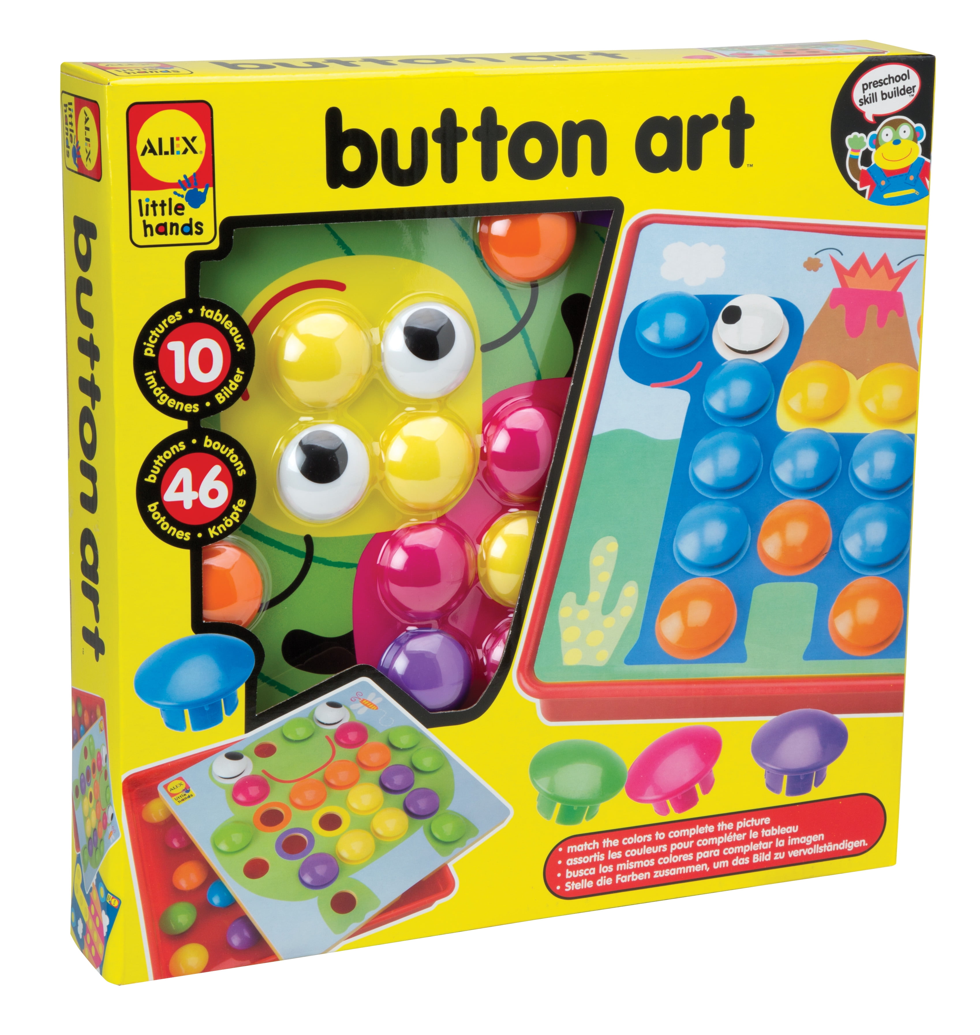 AluAbi Button Art Toys for Toddlers, Crafts for Age 2