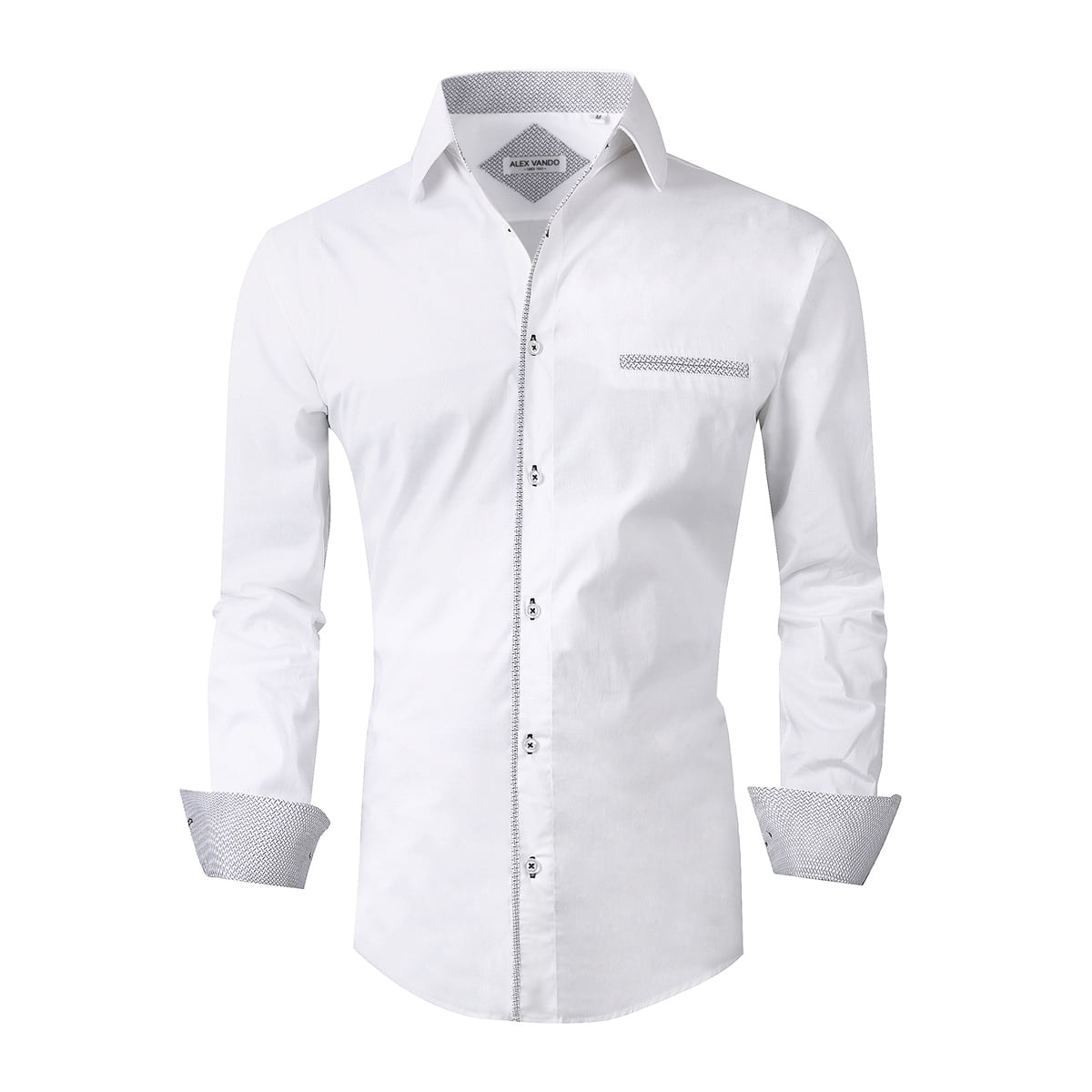 ALEX VANDO Mens Dress Shirts Regular Fit Long Sleeve Men Shirt : :  Clothing, Shoes & Accessories