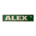 thumbnail image 1 of ALEX Vintage Aluminum Street Sign Childrens Name Room Metal Sign rustic metal tin | Indoor/Outdoor |  24" Wide, 1 of 4