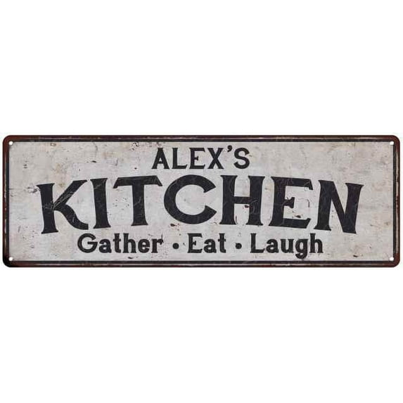 ALEX's Kitchen Gift Rustic Chic Decor Gift 6x18 Sign 206180051105