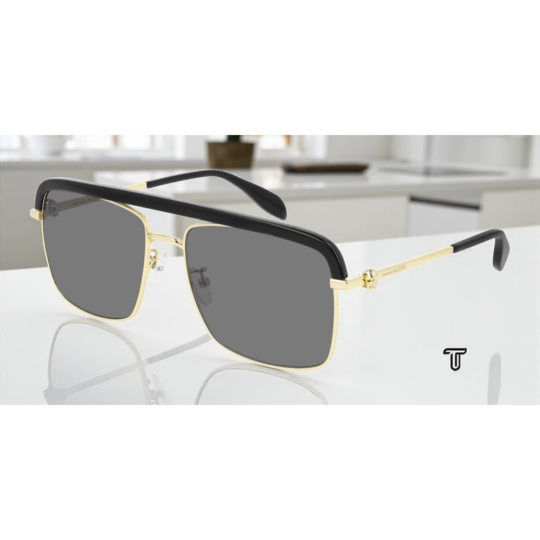 ALEXANDER MCQUEEN AM0258S 001 Pilot Gold Black Grey 59 mm  display picture 3