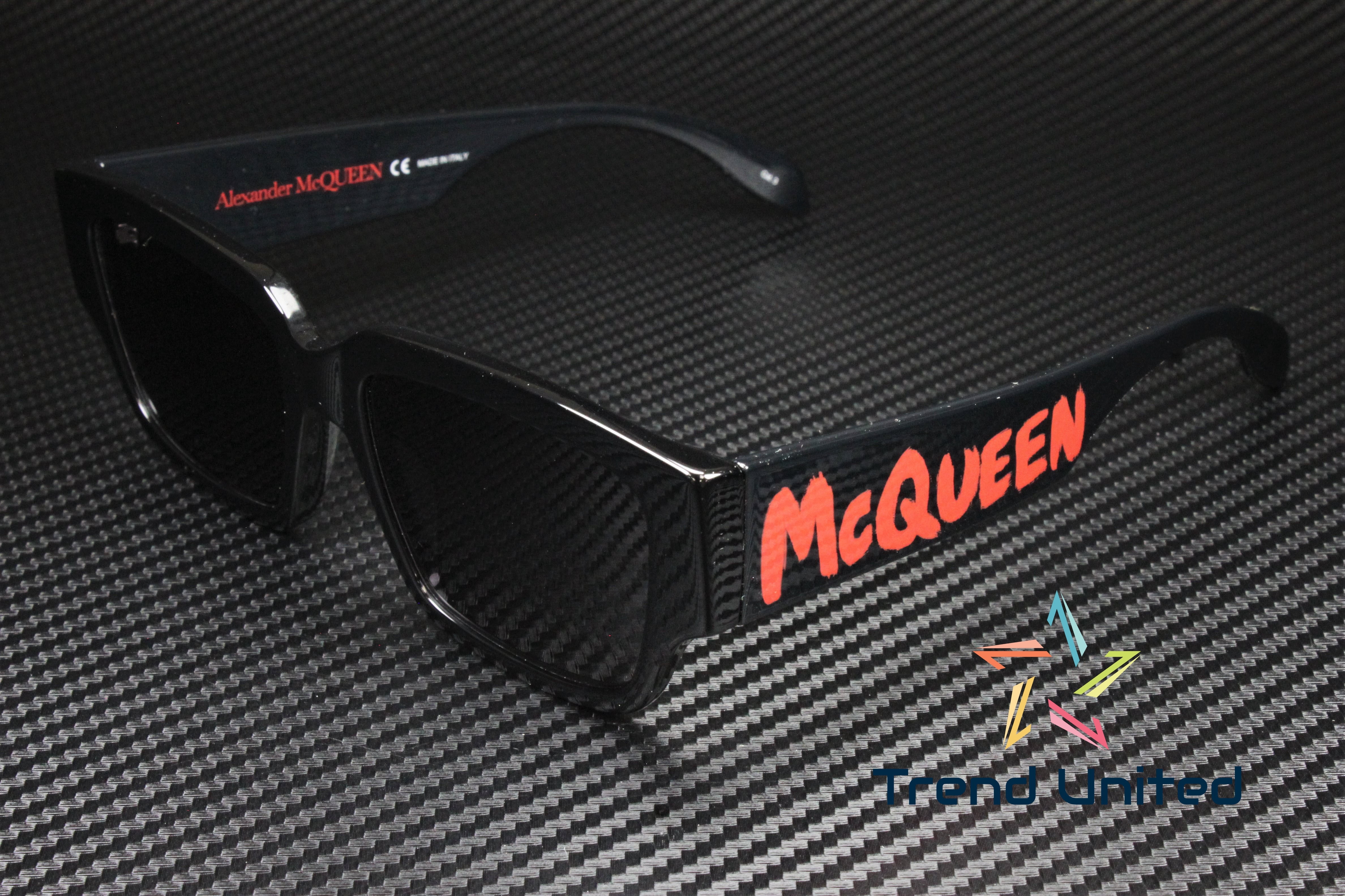 ALEXANDER MCQUEEN AM0329S 002 Square Black Shiny Grey 56 mm  display picture 2