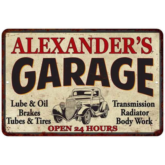 ALEXANDER'S Garage Gift Man Cave Metal Sign Decor 12x18 112180014144