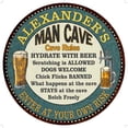 thumbnail image 1 of ALEXANDER'S Man Cave Rules 12" Round Metal Sign Garage Decor 200120009487, 1 of 1