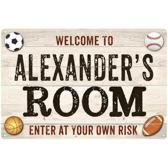 ALEXANDER'S Room Kids Bedroom Sign Boy's Gift 8x12 Metal 108120090013