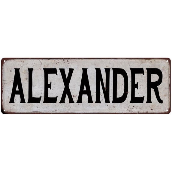 ALEXANDER Vintage Look Rustic Chic Metal Sign 8x24 108240036933