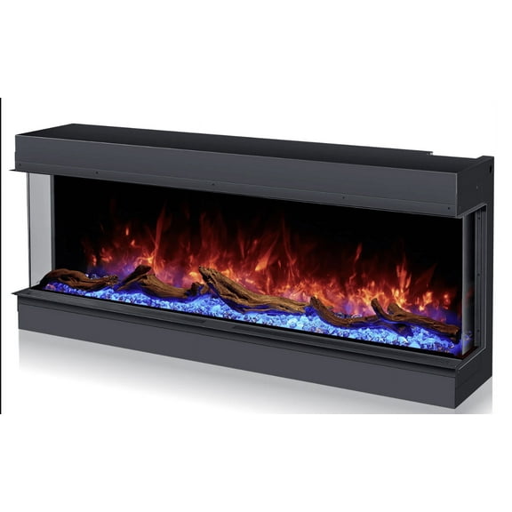 ALEXENT 3 Sided Electric Fireplace 68" Inserts Heater with Remote Control Black