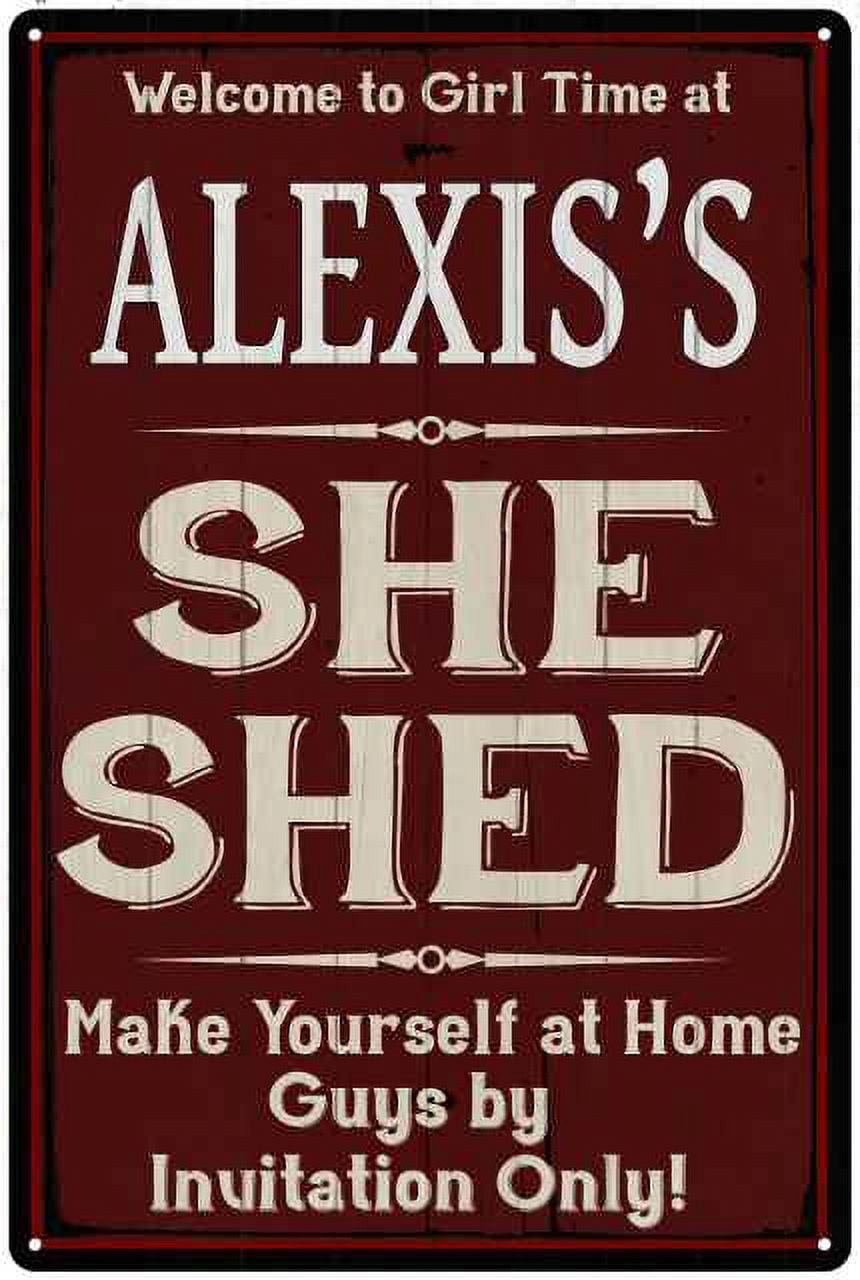 ALEXIS'S She Shed Red Sign Gift Lady Cave 12x18 Metal Sign 112180088460 ...