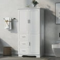 thumbnail image 1 of ALEXLOGER 62.2" Tall Bathroom Storage Cabinet with 3 Doors and 3 Drawers, Freestanding Linen Cabinet, Wooden Pantry with Adjustable Shelf for Bathroom, Kitchen, Living Room, 1 of 6