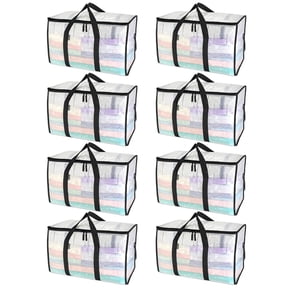 8 Pack Large Clothes Storage Bags, Heavy Duty Storage Containers with Zipper and Handles, Closet Organizer Bags for Bedroom, Dorm, Home Organization