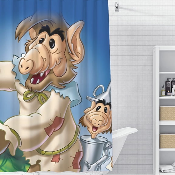 ALF The Animated Series-theme Bathroom Shower Curtain Home Decor,Bath Curtains Durable Waterproof Bath Curtain , Adluts Girls Boys Bathroom Decor House Gifts 60x71inch150cmX180cm