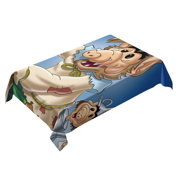 ALF The Animated Series-theme square tablecloth has an iconic print, fits most tables, and is easy to care for perfect gifts for fans friends and family55" x 71"140*180cm