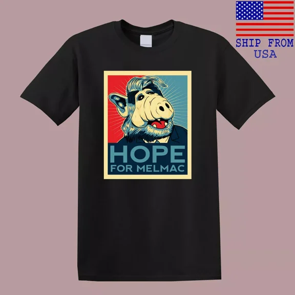 ALF Hope for Melmac TV Series Men's Black T-Shirt Size S-5XL
