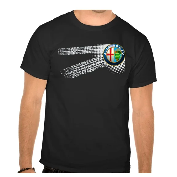 ALFA ROMEO - Auto Logo car Schwarz T-SHIRT -600
