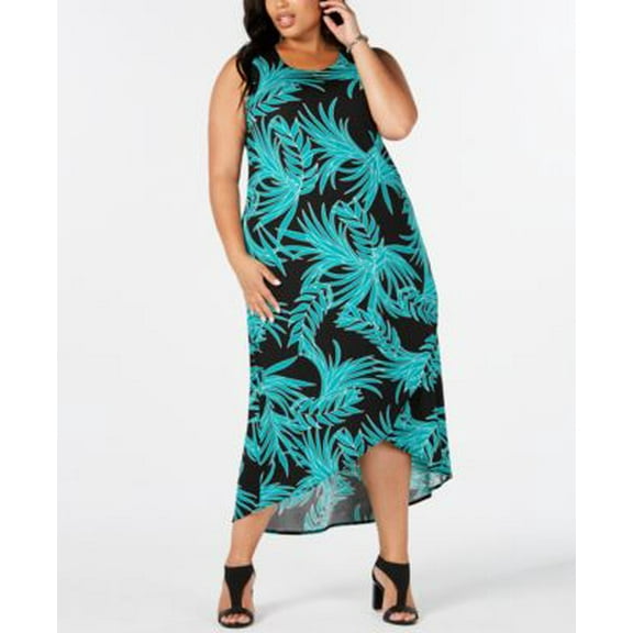 Alfani Womens Plus Sleeveless Daytime Maxi Dress Black 2X