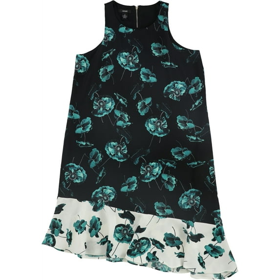 Alfani Womens Asymmetrical Sheath Dress, Green, 8