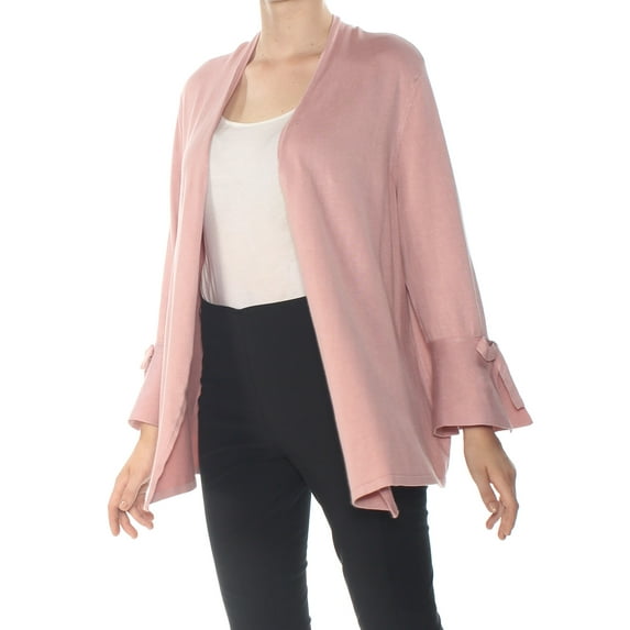 ALFANI Womens Pink Bell Sleeve Open Cardigan Top Size: M