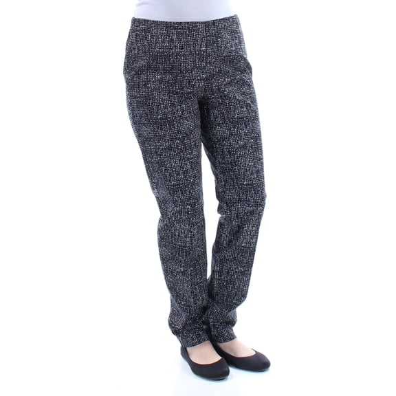 ALFANI $69 Womens New 1695 Black White Printed Skinny Casual Pants 6 B+B