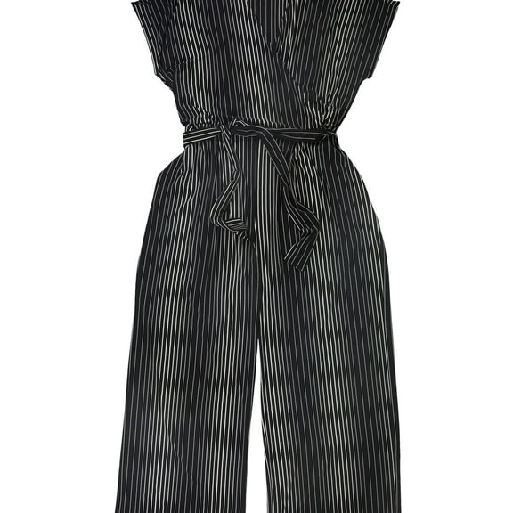 Alfani Womens Wide Leg Jumpsuit, Black, Large