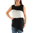 thumbnail image 1 of ALFANI $79 Womens New 1361 Black Color Block Sleeveless Trapeze Top 16 B+B, 1 of 2