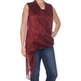 thumbnail image 1 of ALFANI $80 Womens New 1471 Red Glitter Scoop Neck Trapeze Top L B+B, 1 of 2
