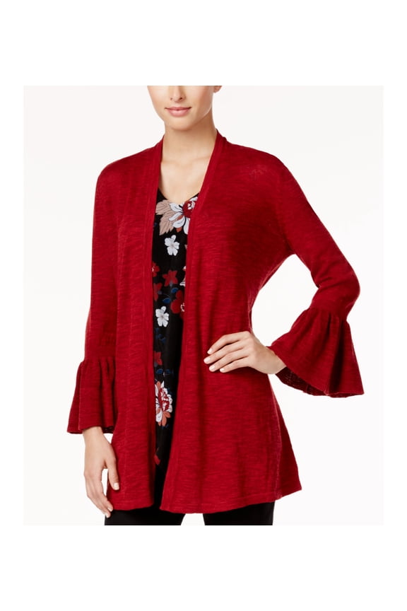 Open Front Cardigan Classic Wine S