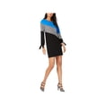 thumbnail image 1 of ALFANI $89 Womens New Blue Printed Tie Crew Neck Long Sleeve Shift Dress 14 B+B, 1 of 3