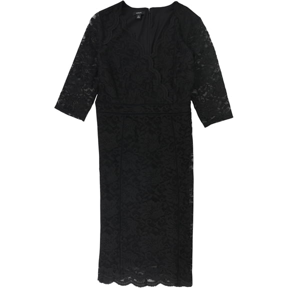 Alfani Womens Lace Sheath Dress, Black, Medium