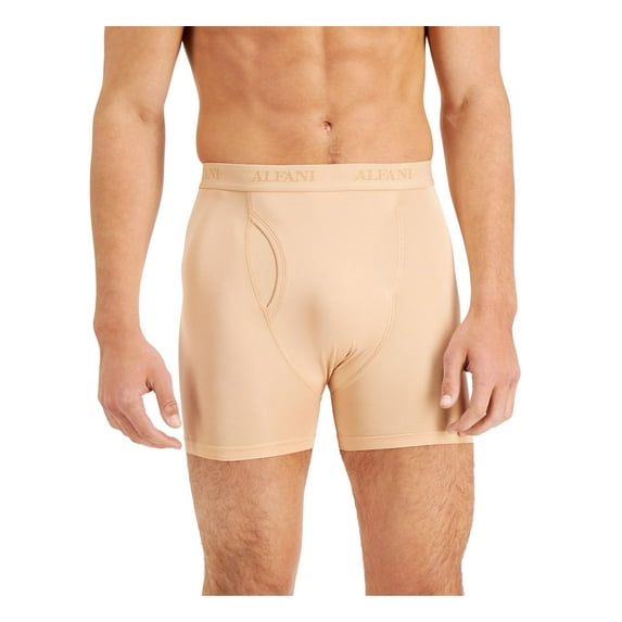 ALFANI Intimates Beige Mesh Quick-Dry Boxer Brief Underwear L