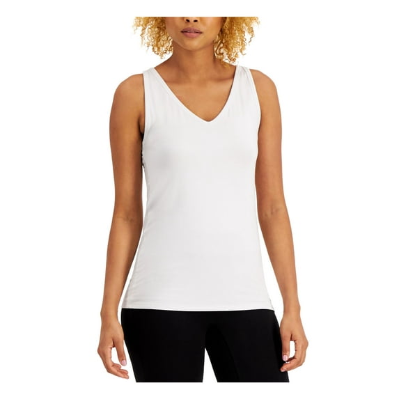 ALFANI Intimates Gray V-Neck Sleeveless Tank Sleep Shirt Pajama Top XS