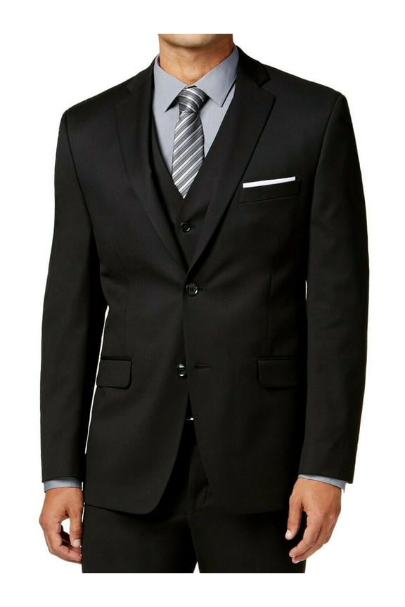 Mens Black Single Breasted Slim Fit Sport Coat 40R