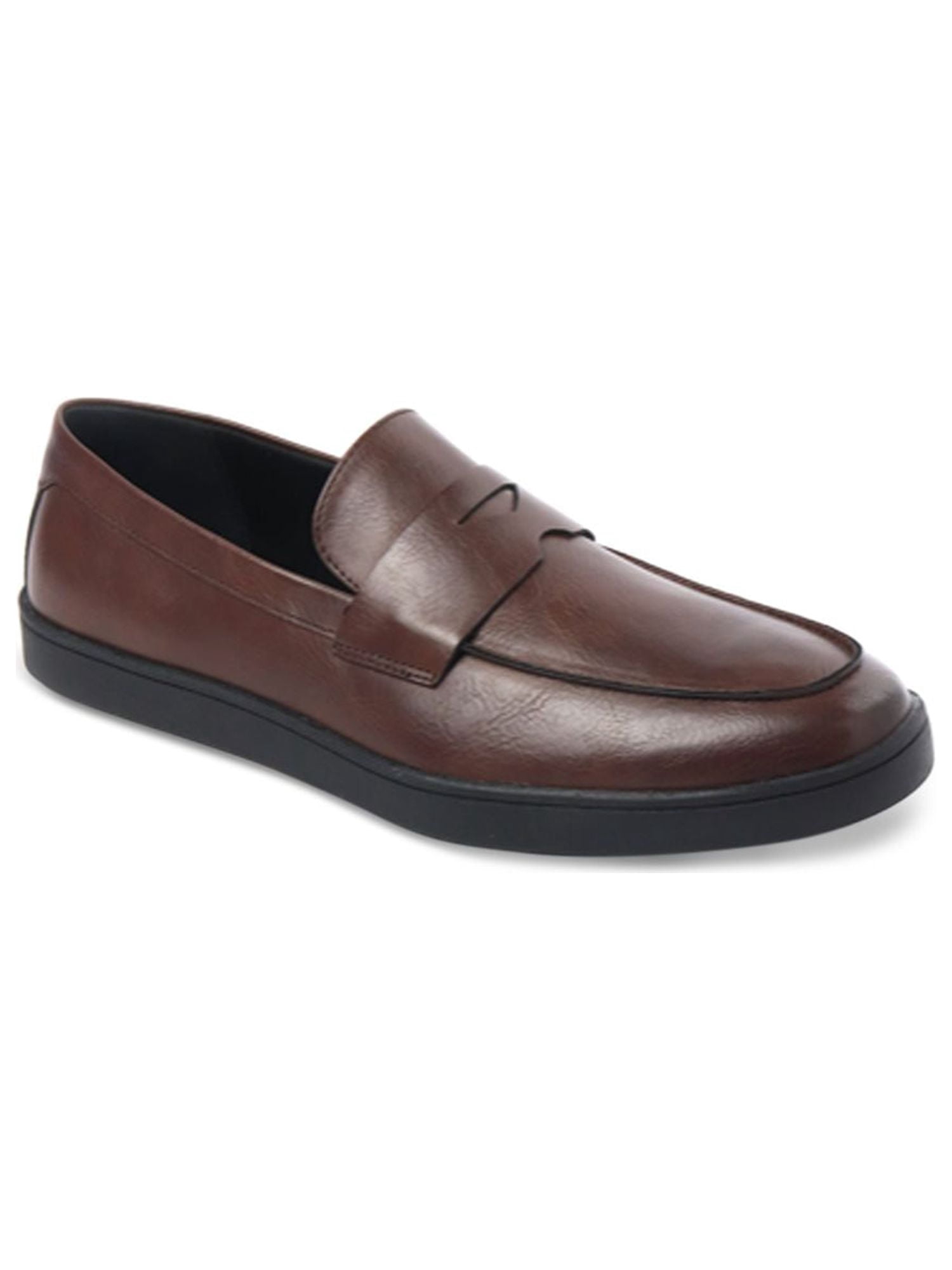 Alfani Men\'s Penny Slip-on Penny Loafers Alfani Mens Brown Penny Loafer Slip On Leather Dress Shoes  main image 2