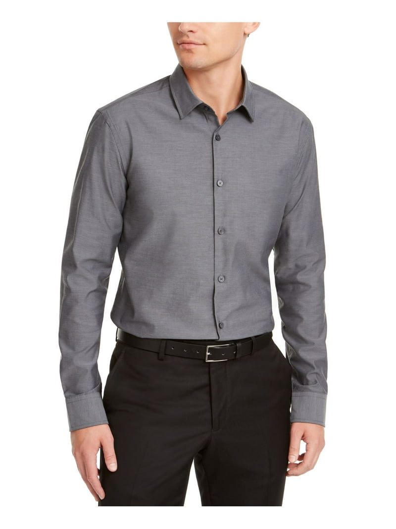 ALFANI Mens Gray Collared Classic Fit Stretch Dress Shirt XXL - Walmart.com