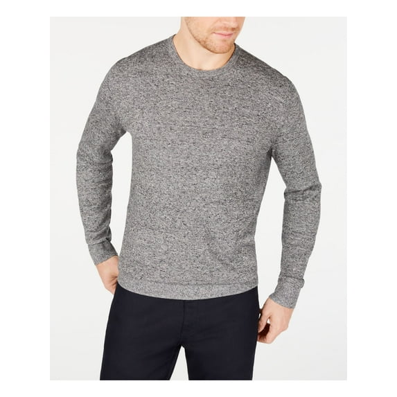 ALFANI Mens Gray Heather Long Sleeve Crew Neck Classic Fit Stretch Pullover Sweater S