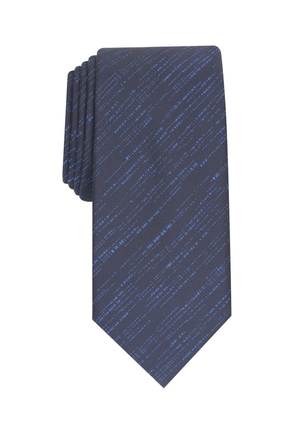 Mens Navy Textured Slim Neck Tie