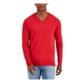 thumbnail image 1 of ALFANI Mens Red V Neck Classic Fit Cotton Blend Pullover Sweater L, 1 of 3