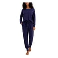 thumbnail image 1 of ALFANI Sets Navy Elastic Band Long Sleeve Round Neck Lounge Sleepwear  Size XS, 1 of 1