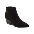 thumbnail image 1 of ALFANI Womens Black Armena Pointed Toe Stacked Heel Zip-Up Booties 5 M, 1 of 4