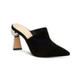 thumbnail image 1 of ALFANI Womens Black Cushioned Metallic Junnee Pointed Toe Sculpted Heel Slip On Leather Heeled Mules Shoes 8.5 M, 1 of 4