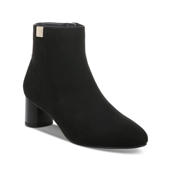 ALFANI Womens Black Cushioned Sylus Round Toe Stacked Heel Zip-Up Booties 7.5 M