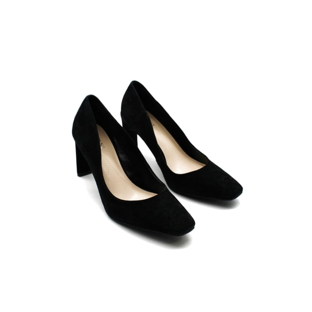 SPLENDID Womens Black Goring Padded Kait Square Toe Block Heel Slip On Leather Heeled