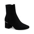 thumbnail image 1 of ALFANI Womens Black Goring Comfort Rockee Square Toe Block Heel Zip-Up Booties 9.5 M, 1 of 4