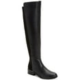 thumbnail image 1 of ALFANI Womens Black Goring Ludlowe Round Toe Block Heel Zip-Up Leather Riding Boot 8.5 M, 1 of 3