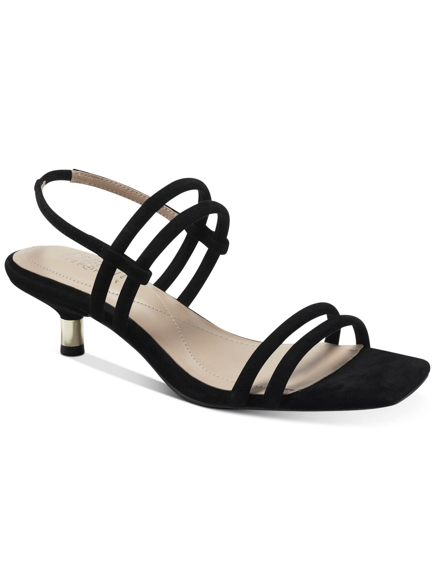 ALFANI Womens Beige Buckle Accent Cushioned Capreece Square Toe Sculpted Heel Slip On Heeled M